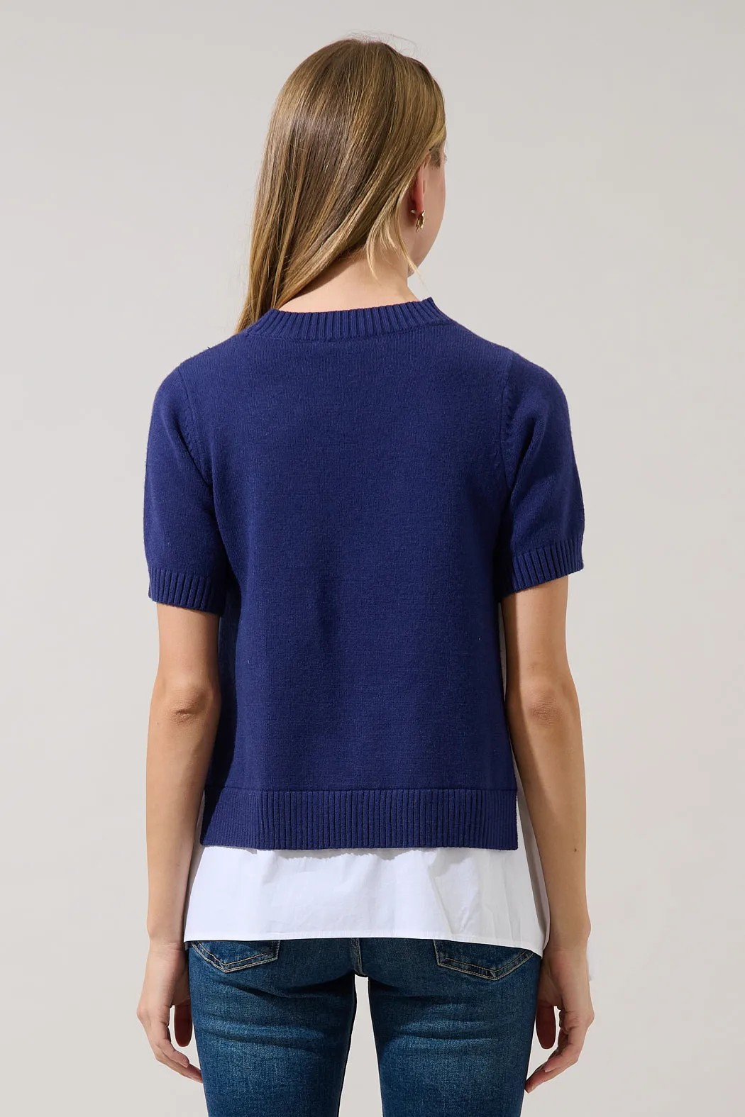 Dierra Mix Media Short Sleeve Sweater sold by Sugarlips product image thumbnail 2