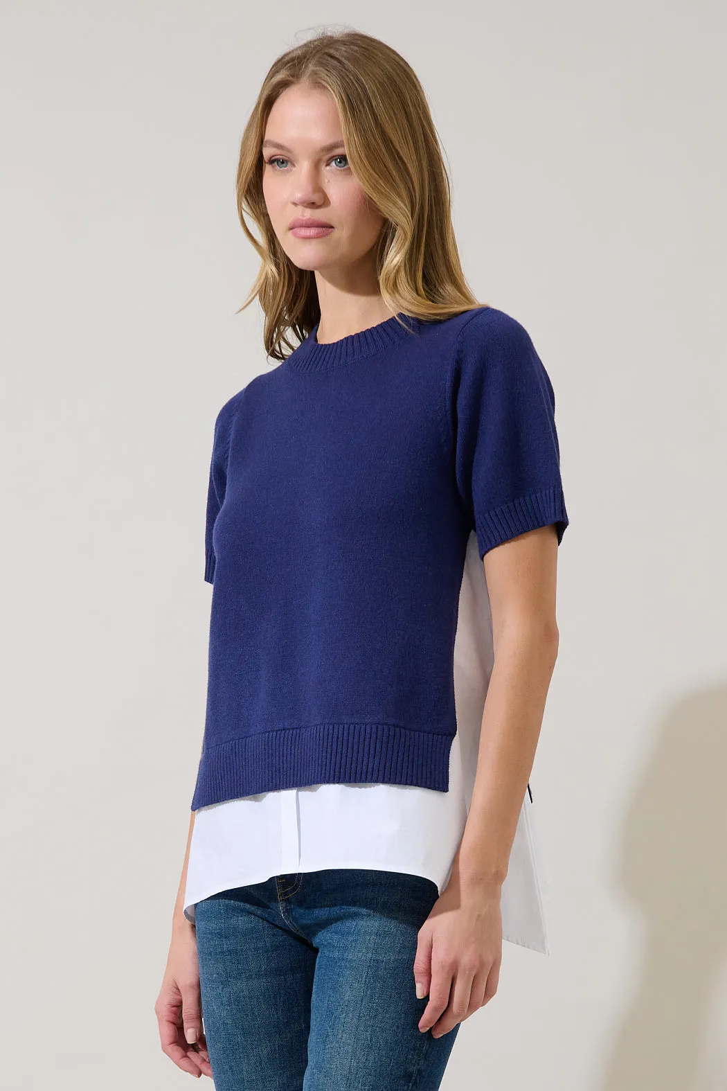 Dierra Mix Media Short Sleeve Sweater sold by Sugarlips product image thumbnail 3
