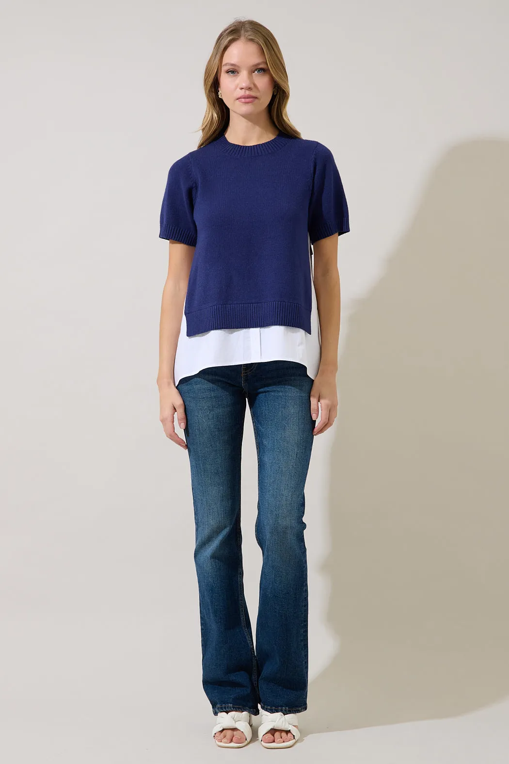 Dierra Mix Media Short Sleeve Sweater sold by Sugarlips product image thumbnail 4