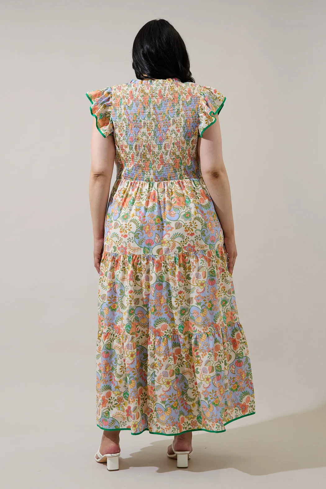 Sunfire Tiered Midi Dress Zamara Floral Curve sold by Sugarlips product image thumbnail 2