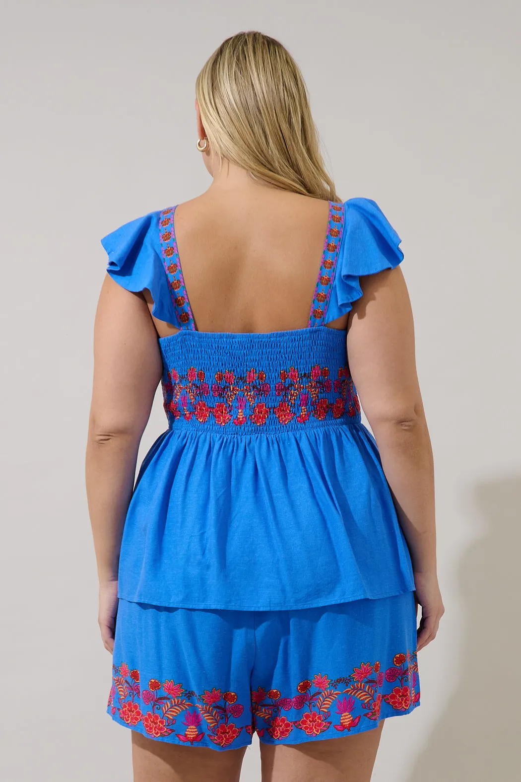 Isela Smocked Peplum Top Keizer Floral Curve sold by Sugarlips product image thumbnail 2
