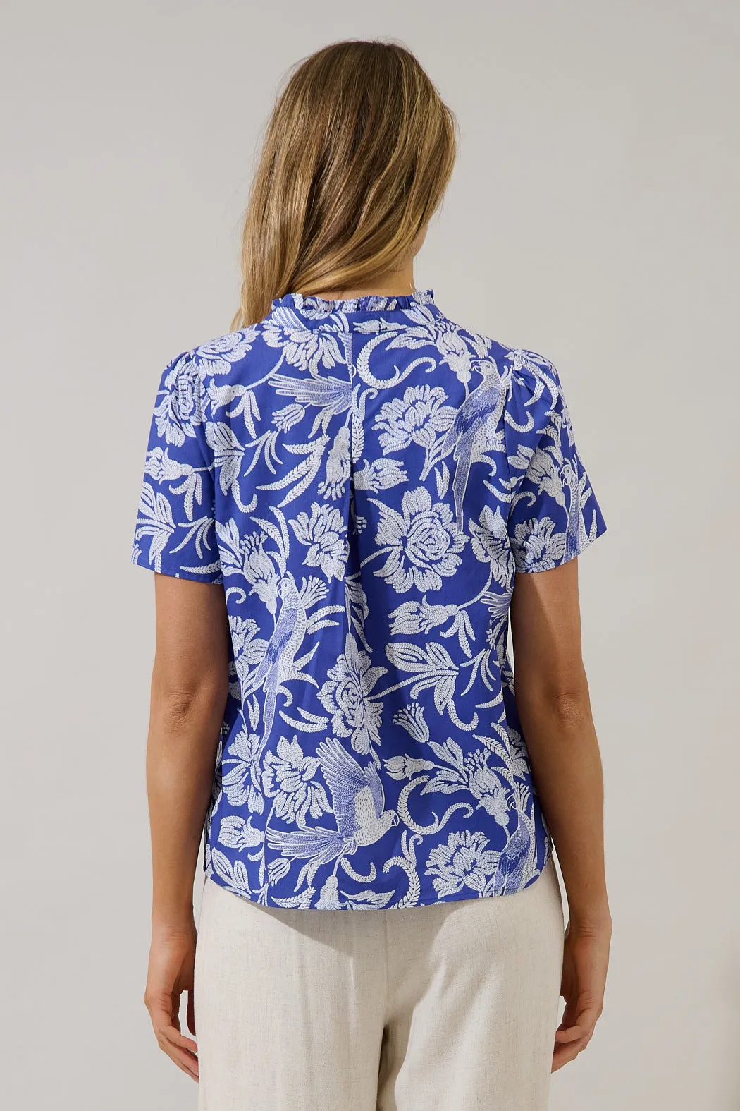 Firrie Split Neck Ruffle Top Viry Floral sold by Sugarlips product image thumbnail 2