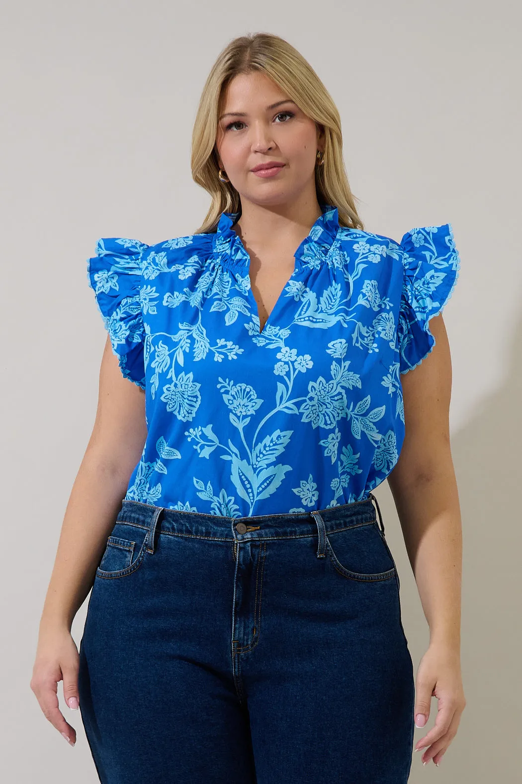 Jazzy Ruffle Top Curve Persa Floral sold by Sugarlips