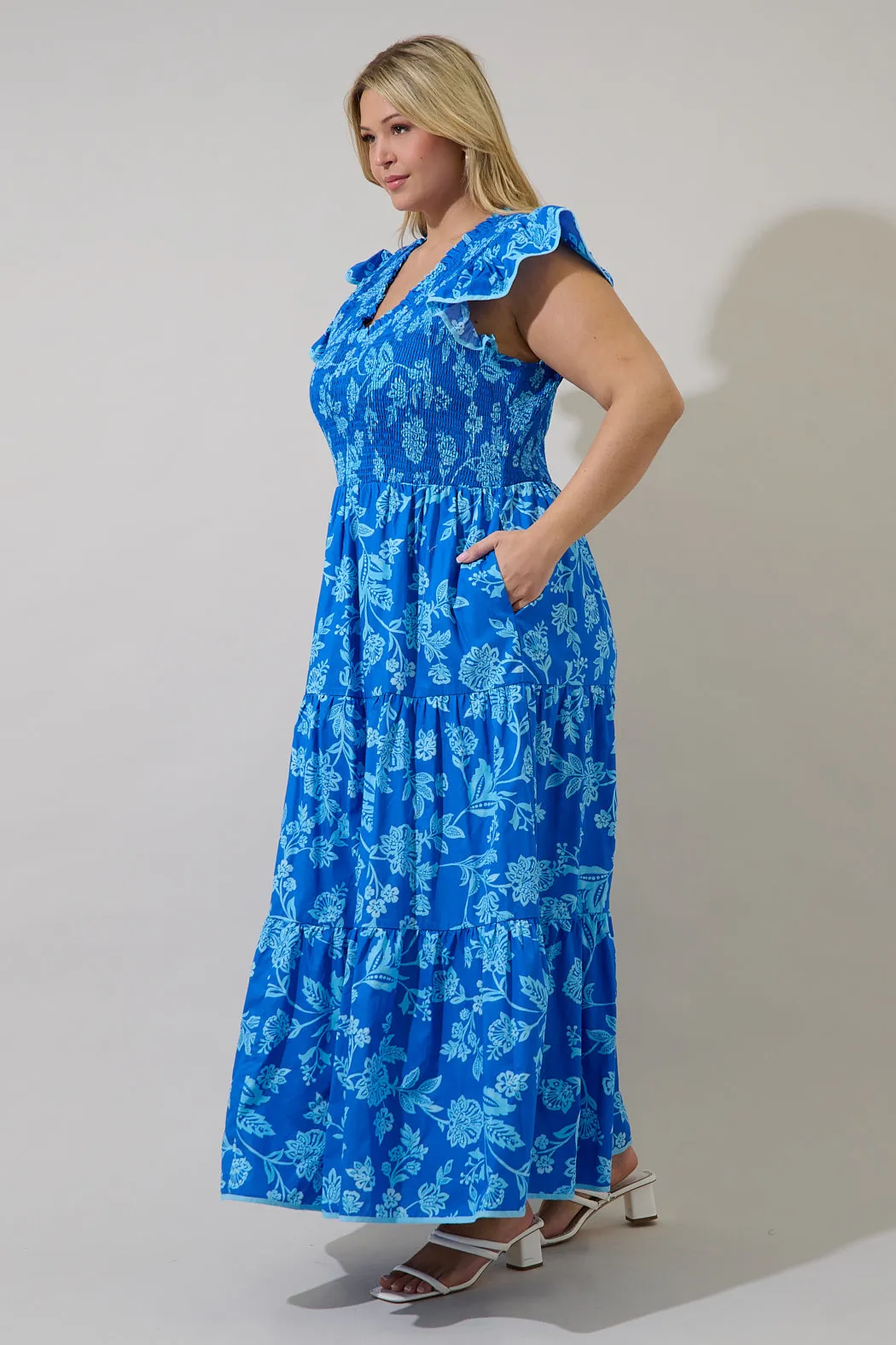 Sunfire Tiered Midi Dress Persa Floral Curve sold by Sugarlips product image thumbnail 3