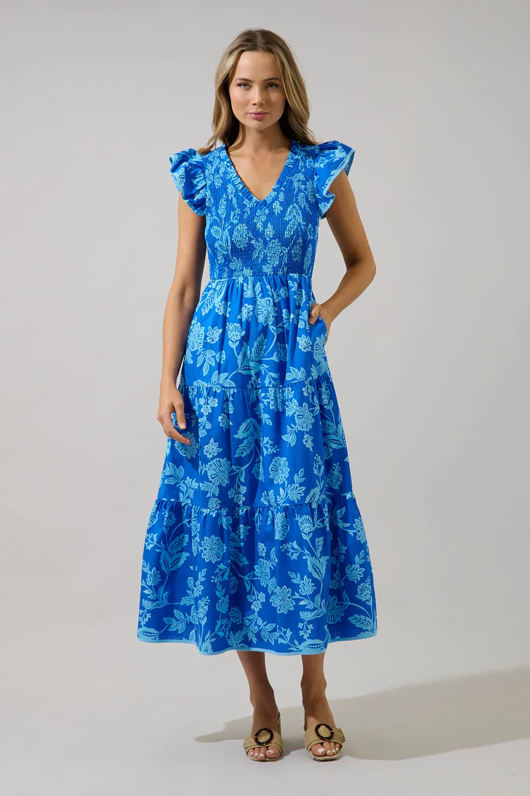 Sunfire Tiered Midi Dress Persa Floral sold by Sugarlips product image thumbnail 2