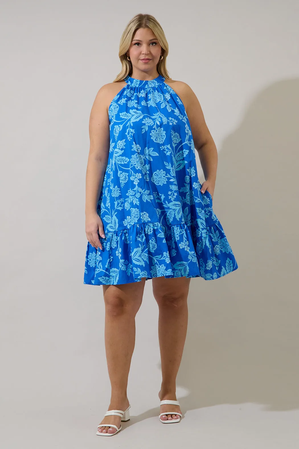 Della Halter Mini Dress Curve Persa Floral sold by Sugarlips product image thumbnail 4