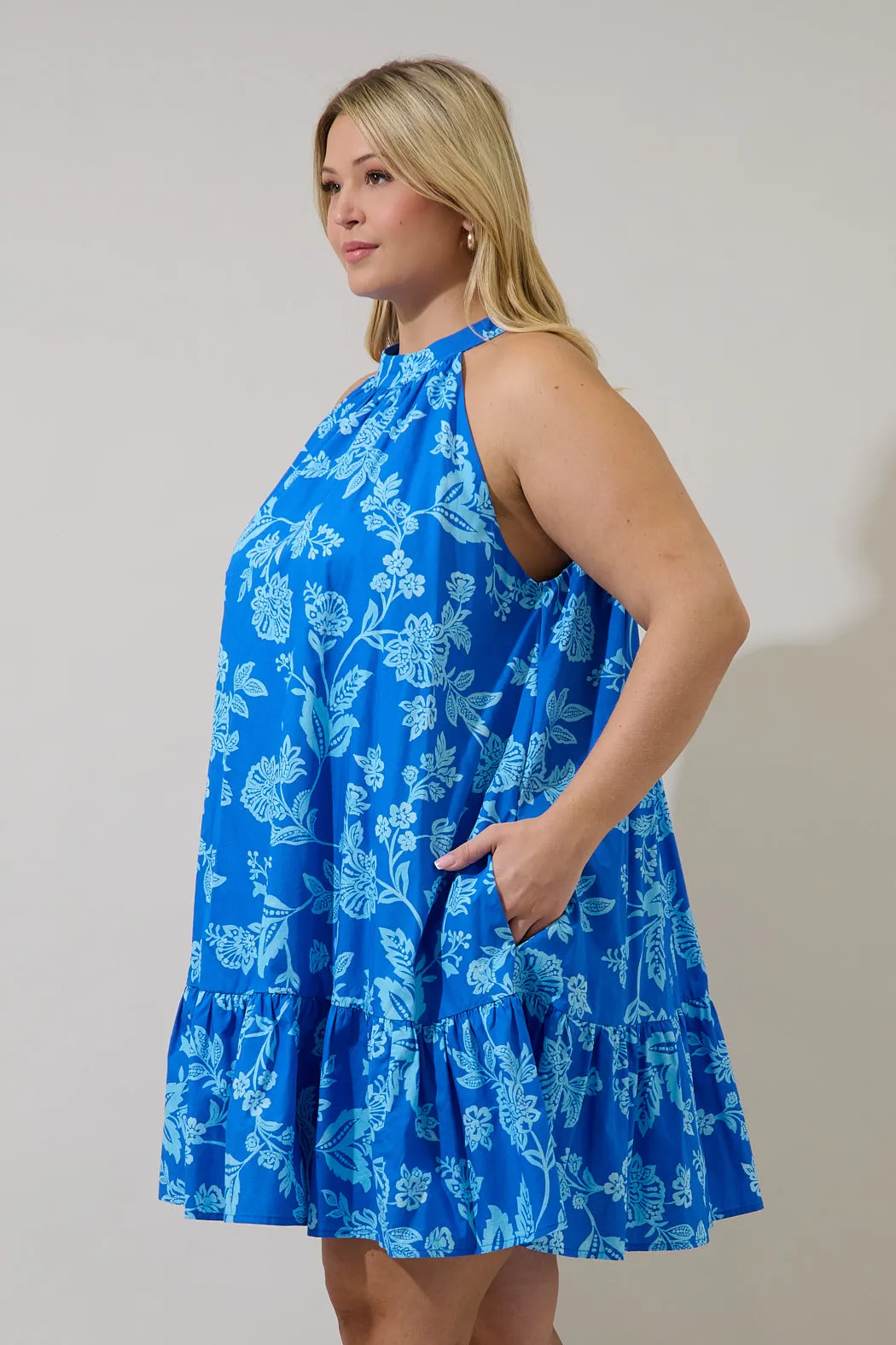 Della Halter Mini Dress Curve Persa Floral sold by Sugarlips product image thumbnail 3