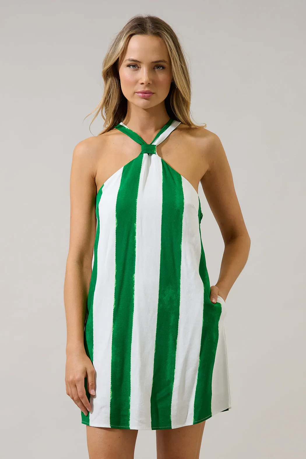 Amory Halter Mini Dress Pilmar Stripe sold by Sugarlips product image thumbnail 2