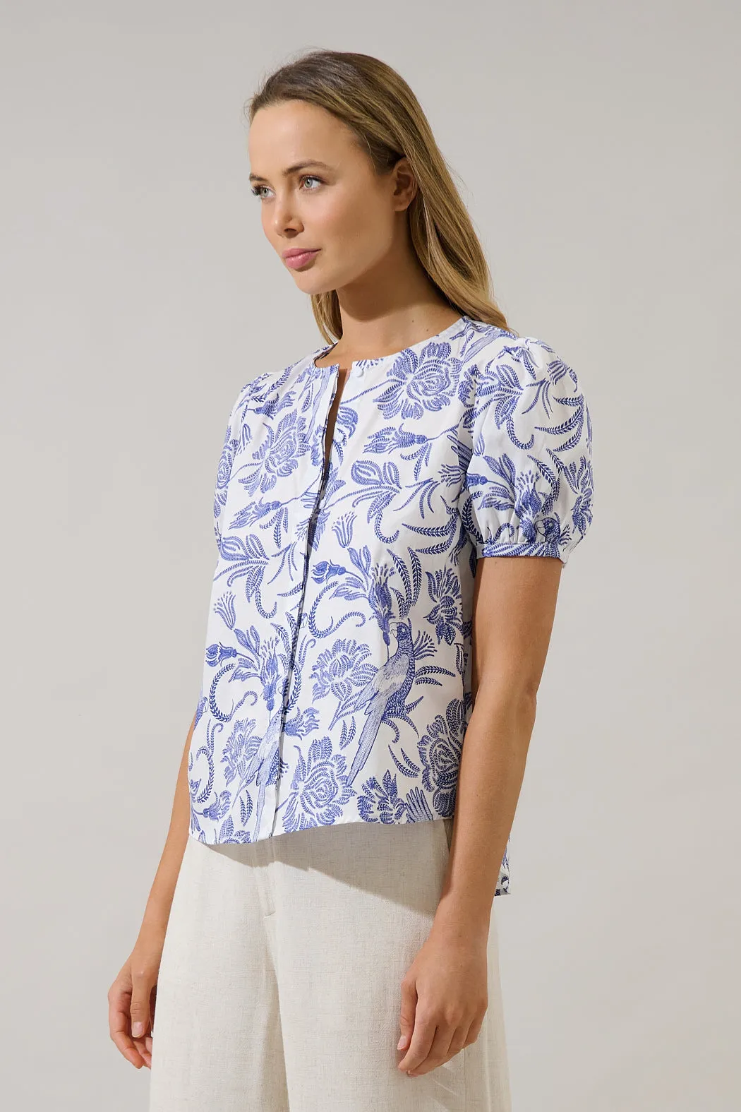 Hiller Button Down Top Virda Floral sold by Sugarlips product image thumbnail 3
