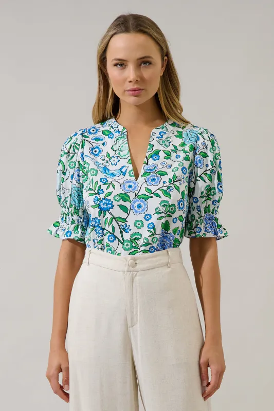 Merryn Split Neck Top Gianne Floral sold by Sugarlips