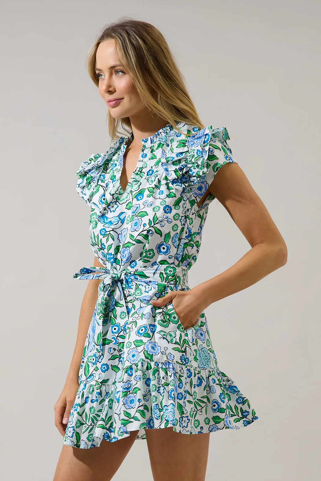 Ivona Ruffle Mini Dress Gianne Floral sold by Sugarlips product image thumbnail 4