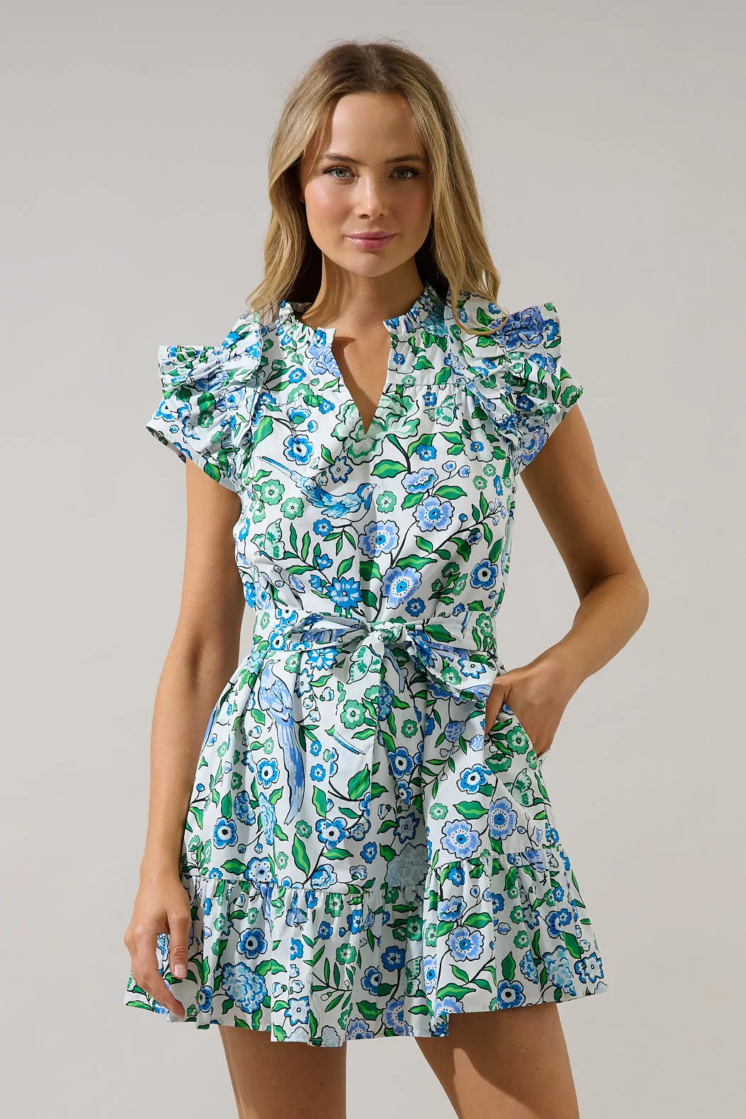 Ivona Ruffle Mini Dress Gianne Floral sold by Sugarlips product image thumbnail 2