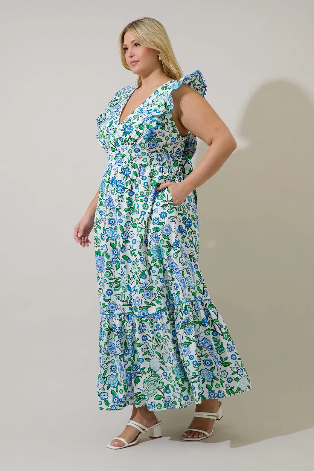 Mawar Ruffle Maxi Dress Gianne Floral Curve sold by Sugarlips product image thumbnail 3