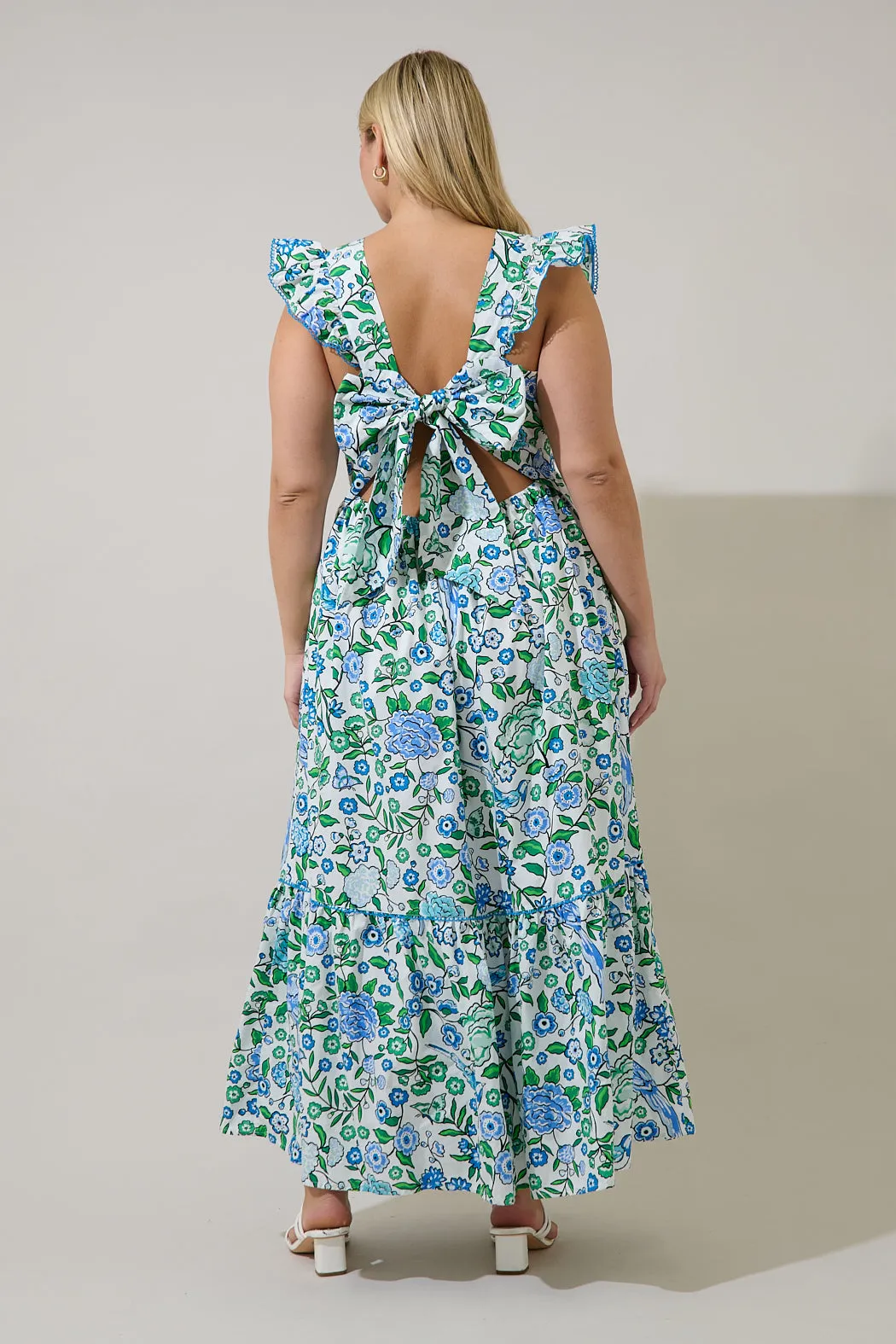 Mawar Ruffle Maxi Dress Gianne Floral Curve sold by Sugarlips product image thumbnail 2