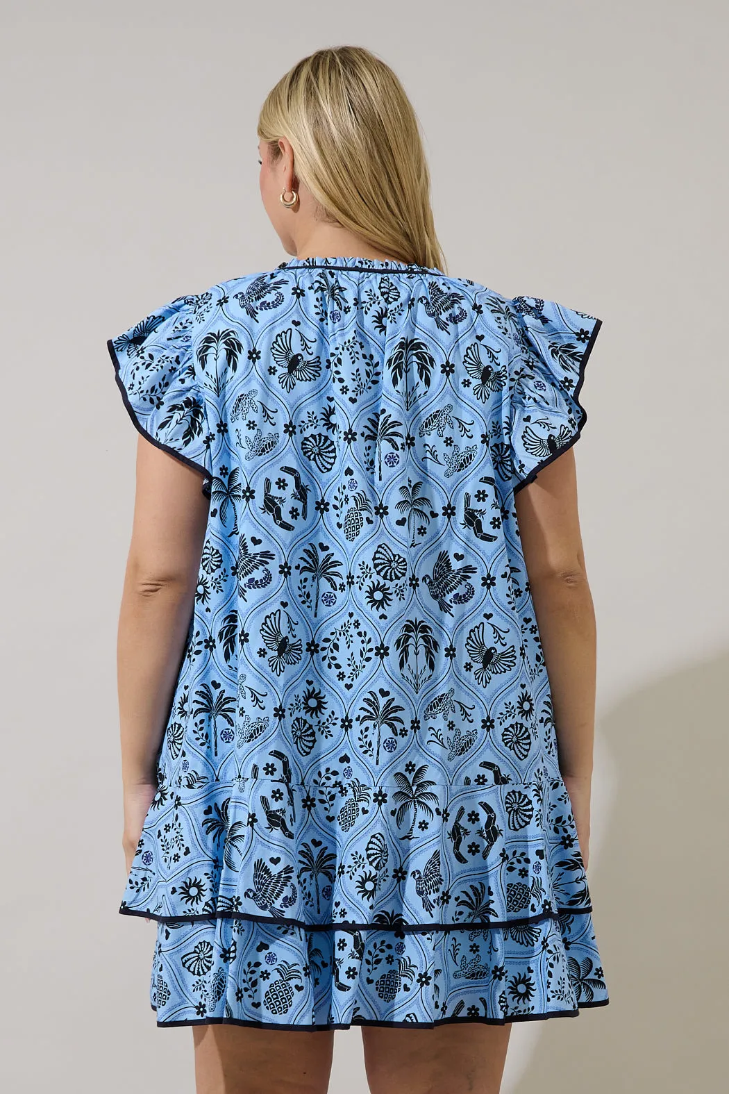 Taris Ruffe Mini Dress Feiry Tropics Curve sold by Sugarlips product image thumbnail 2