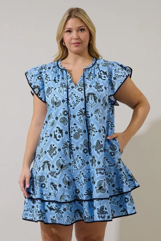 Taris Ruffe Mini Dress Feiry Tropics Curve made by Sugarlips