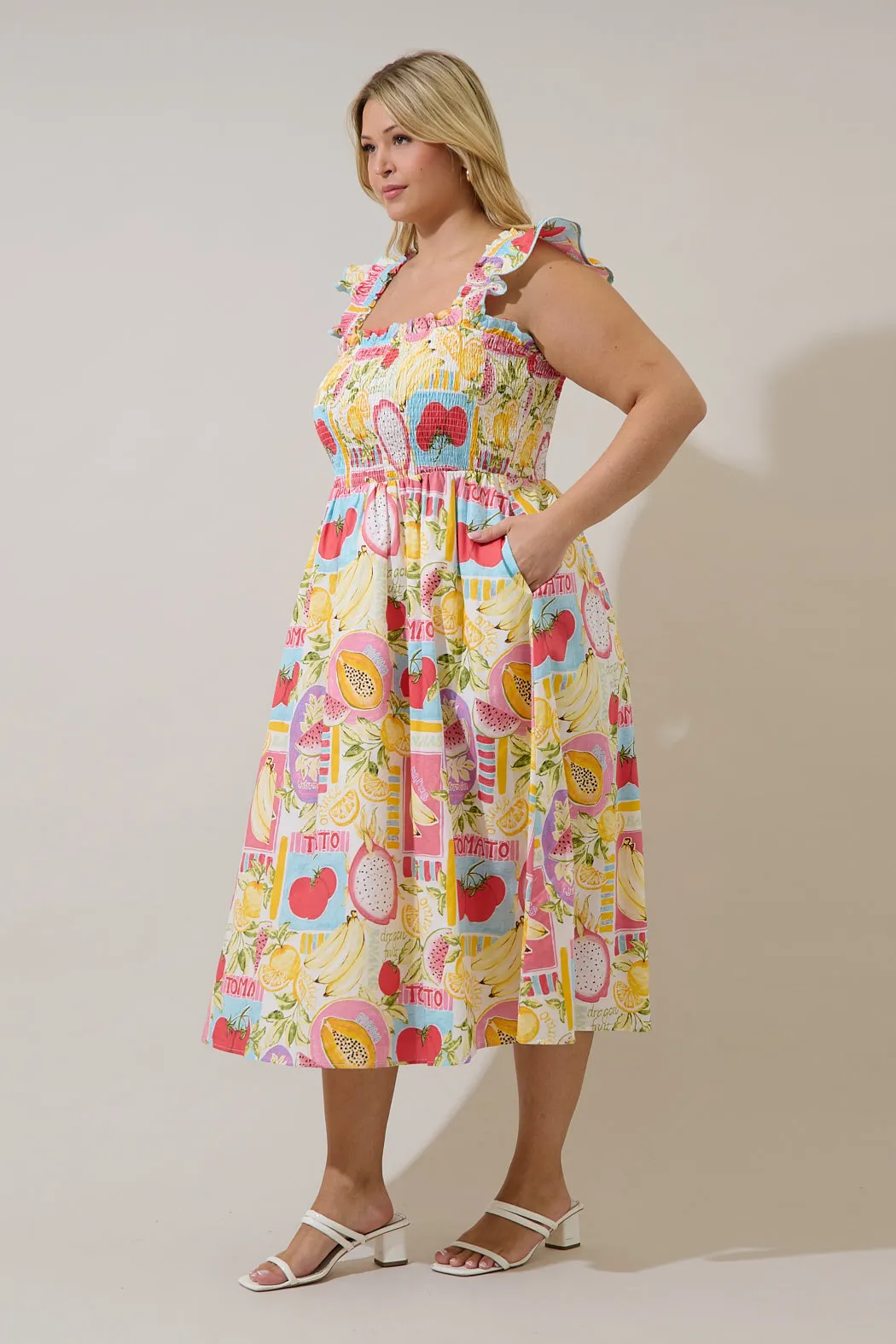 Urbina Smocked Midi Dress Curve Farmers Market sold by Sugarlips product image thumbnail 3