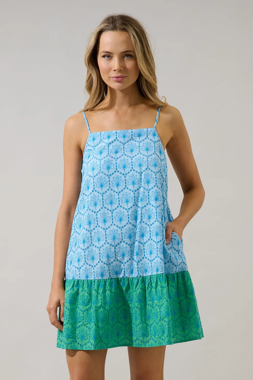 Jenny Shift Mini Dress Mirada Eyelet sold by Sugarlips product image thumbnail 2