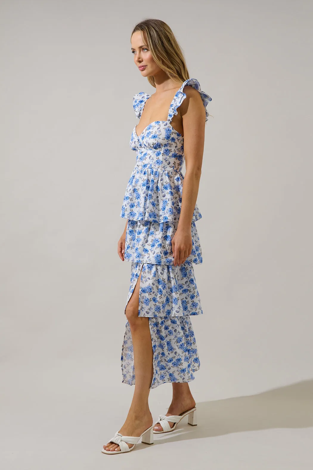 Covina Tiered Midi Dress Patty Floral sold by Sugarlips product image thumbnail 3