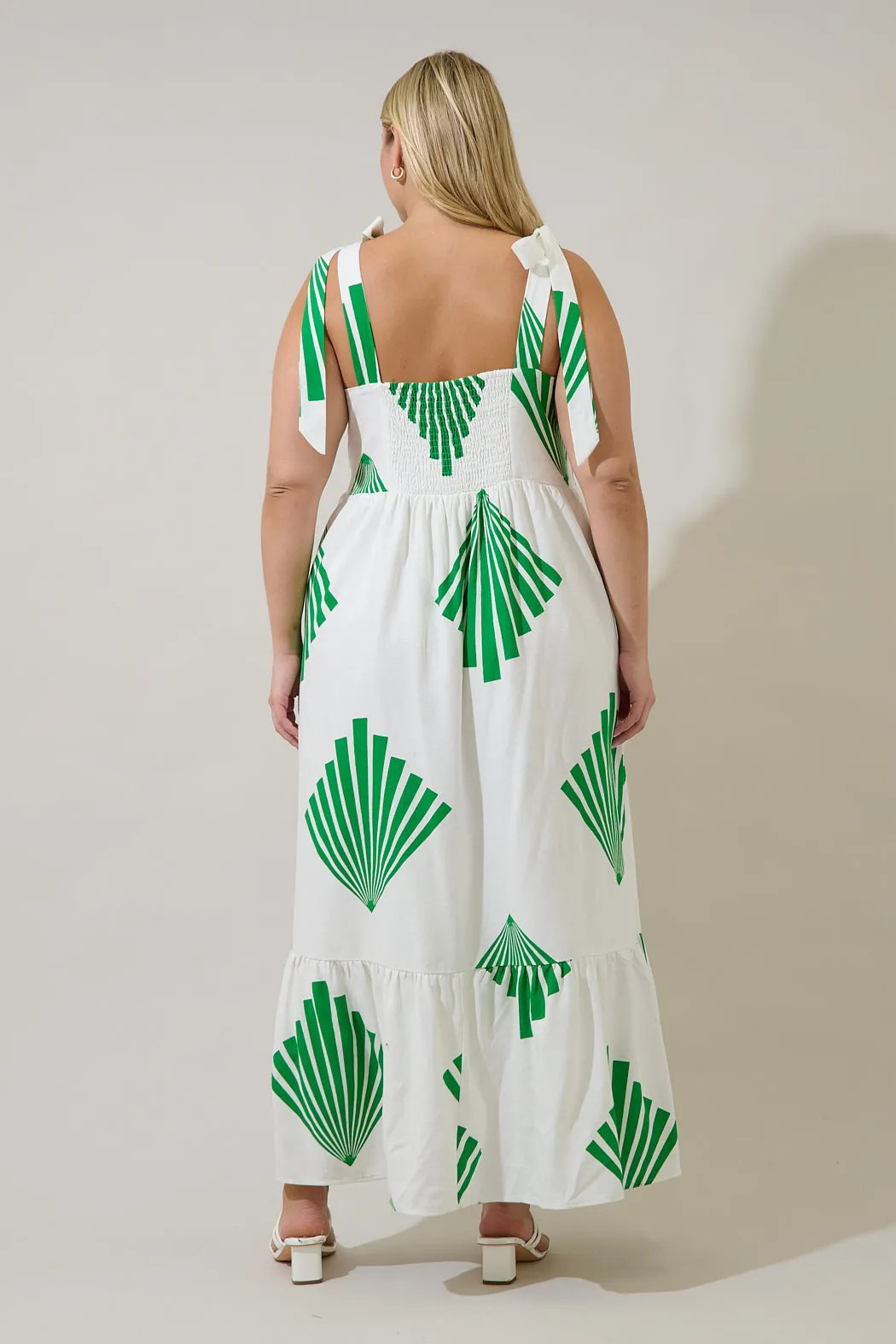 Hendy Shoulder Tie Maxi Dress Fan Breeze Curve sold by Sugarlips product image thumbnail 2