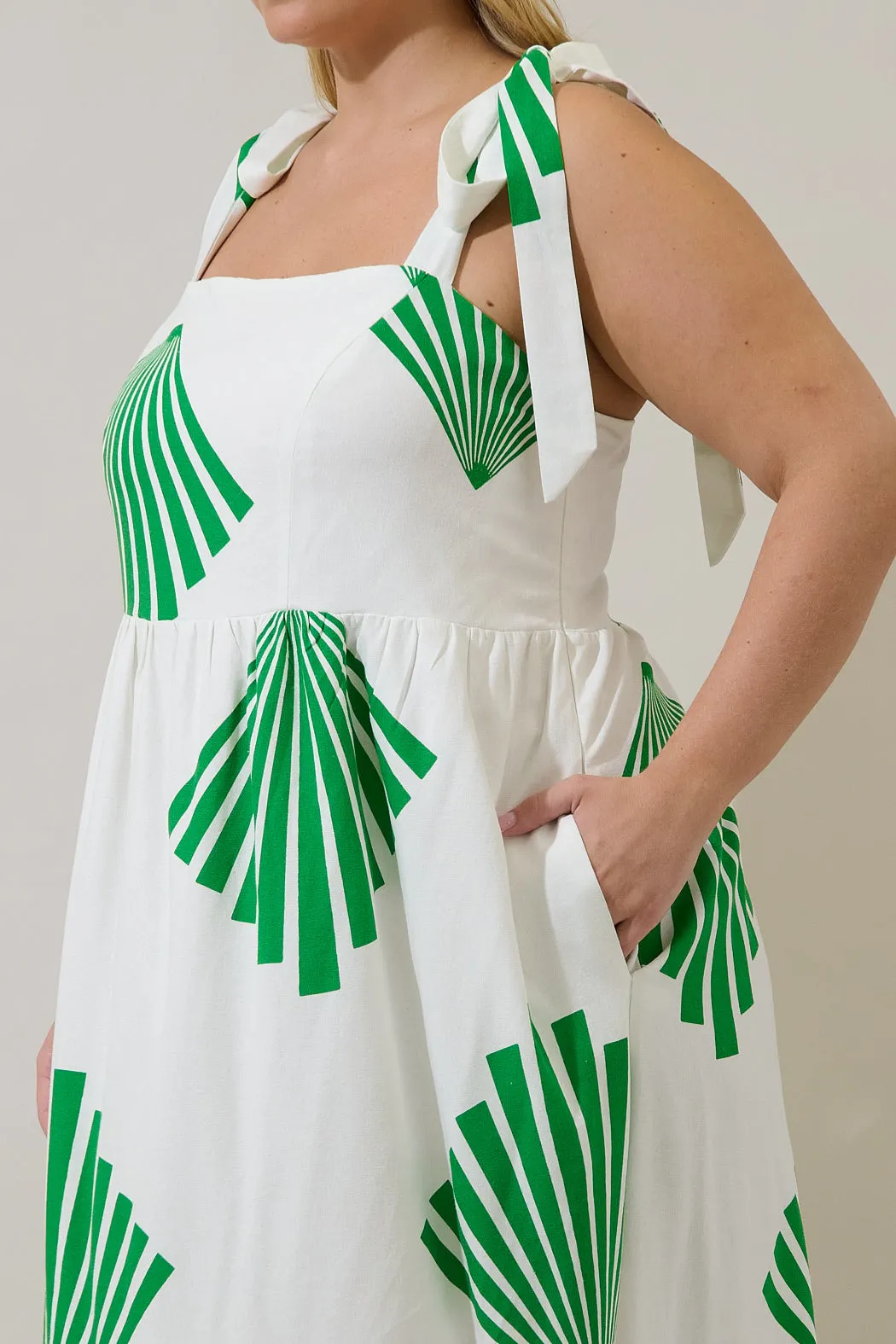 Hendy Shoulder Tie Maxi Dress Fan Breeze Curve sold by Sugarlips product image thumbnail 4