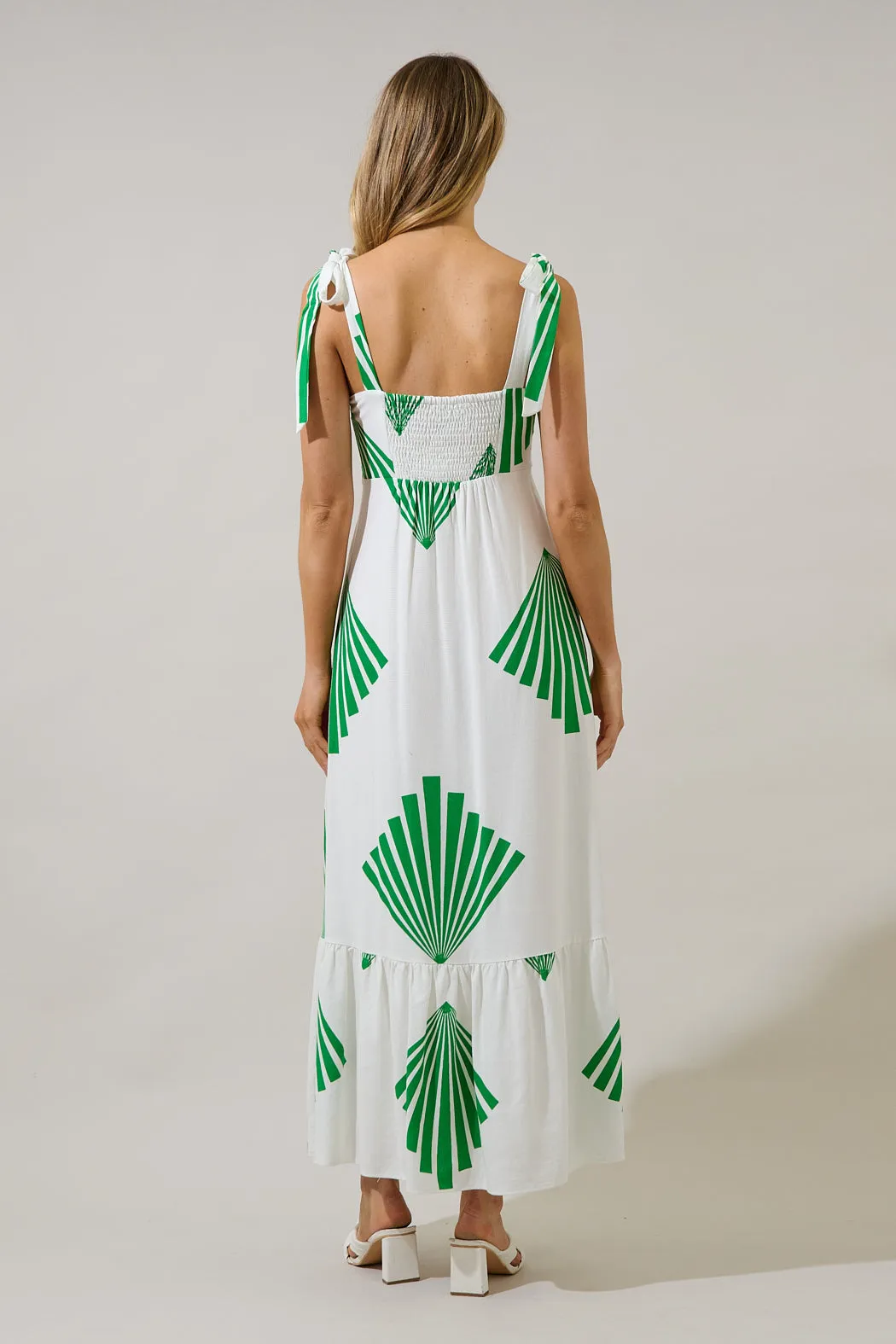Hendy Shoulder Tie Maxi Dress Fan Breeze sold by Sugarlips product image thumbnail 3