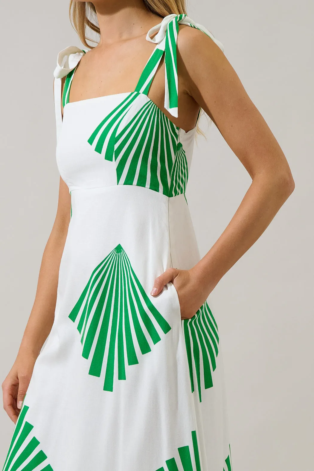 Hendy Shoulder Tie Maxi Dress Fan Breeze sold by Sugarlips product image thumbnail 5