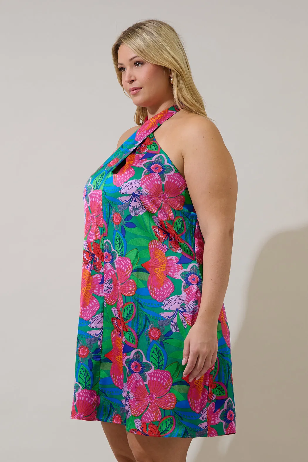 Mivia Halter Mini Dress Hansel Floral Curve sold by Sugarlips product image thumbnail 3