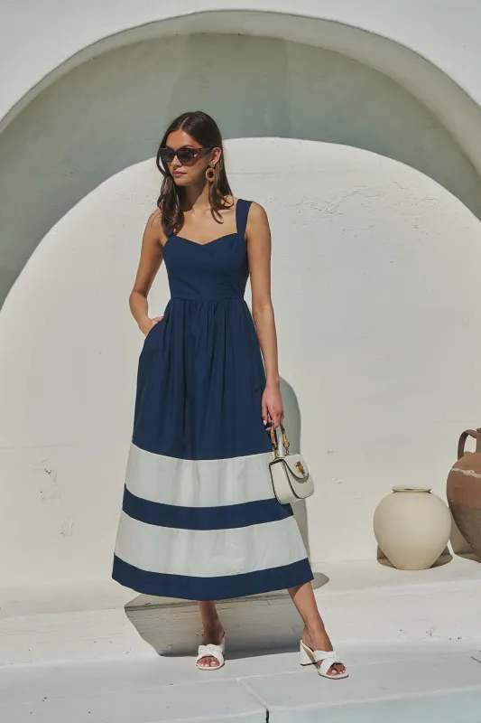 Murry Smocked Contrast Maxi Dress made by Sugarlips