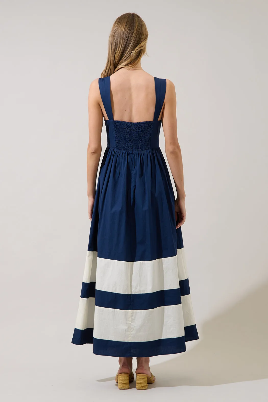 Murry Smocked Contrast Maxi Dress sold by Sugarlips product image thumbnail 5