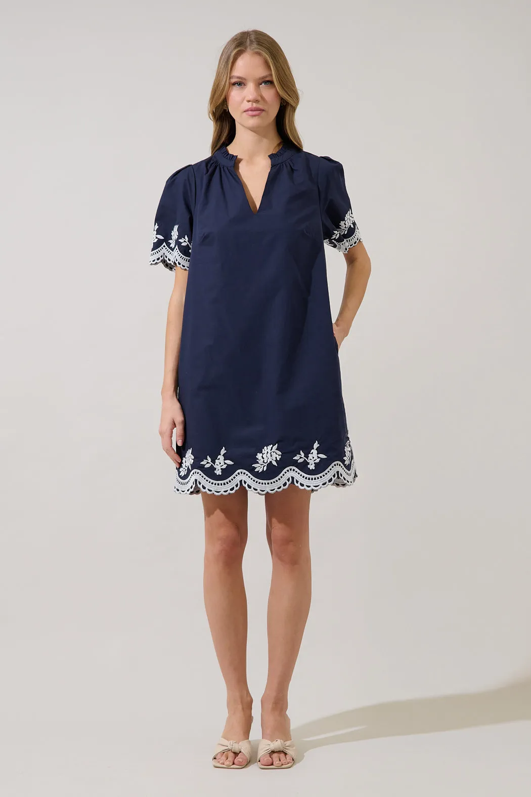 Melania Embroidered Shift Mini Dress sold by Sugarlips product image thumbnail 5