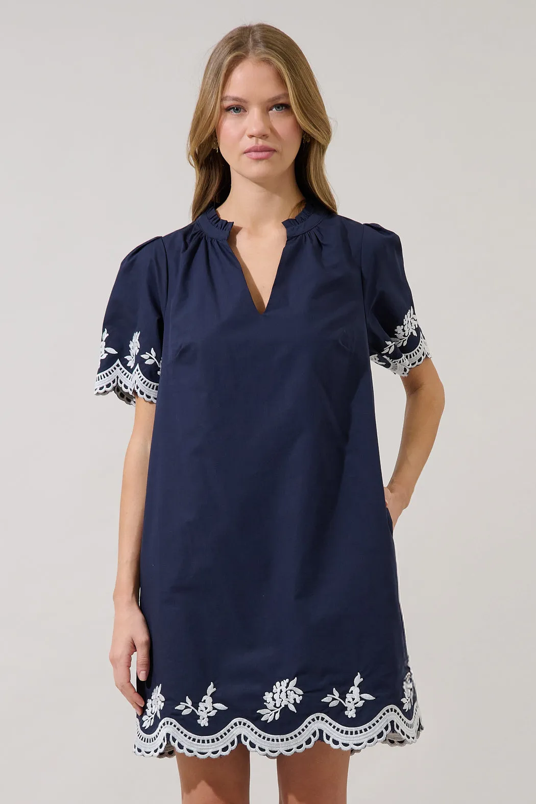 Melania Embroidered Shift Mini Dress sold by Sugarlips product image thumbnail 2