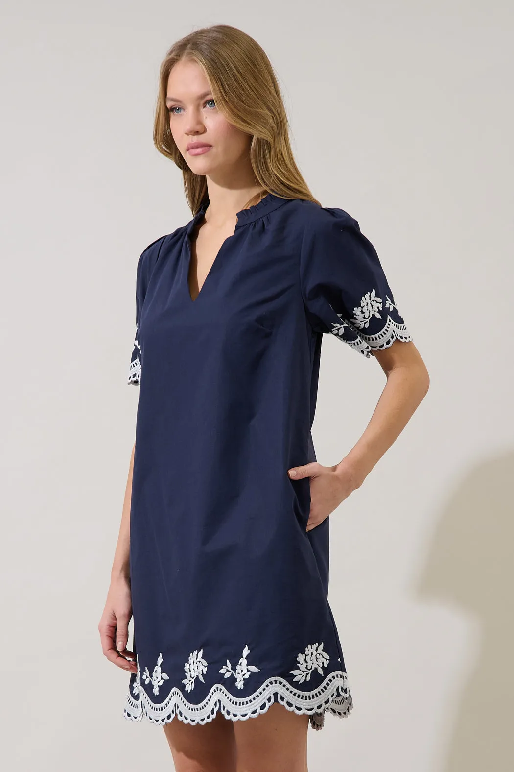 Melania Embroidered Shift Mini Dress sold by Sugarlips product image thumbnail 4