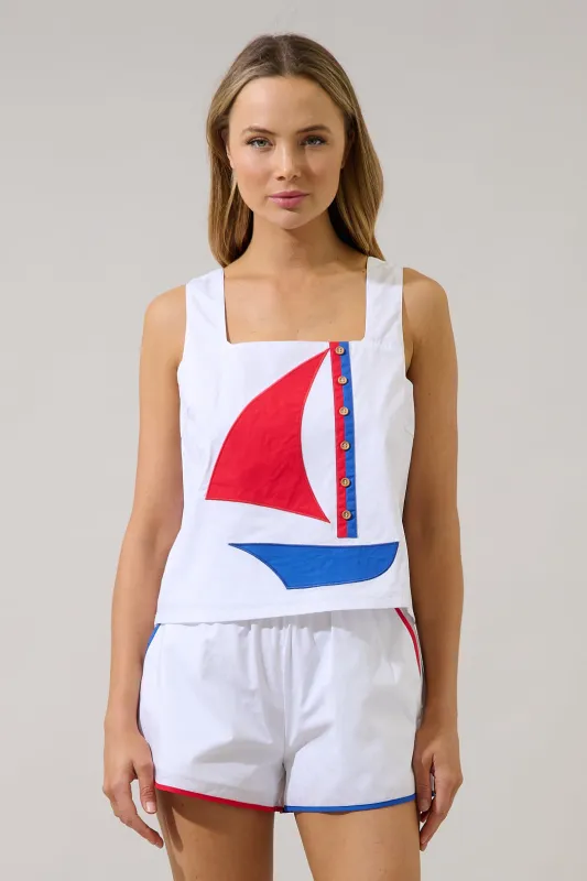 Sailboat Square Neck Tank Top made by Sugarlips