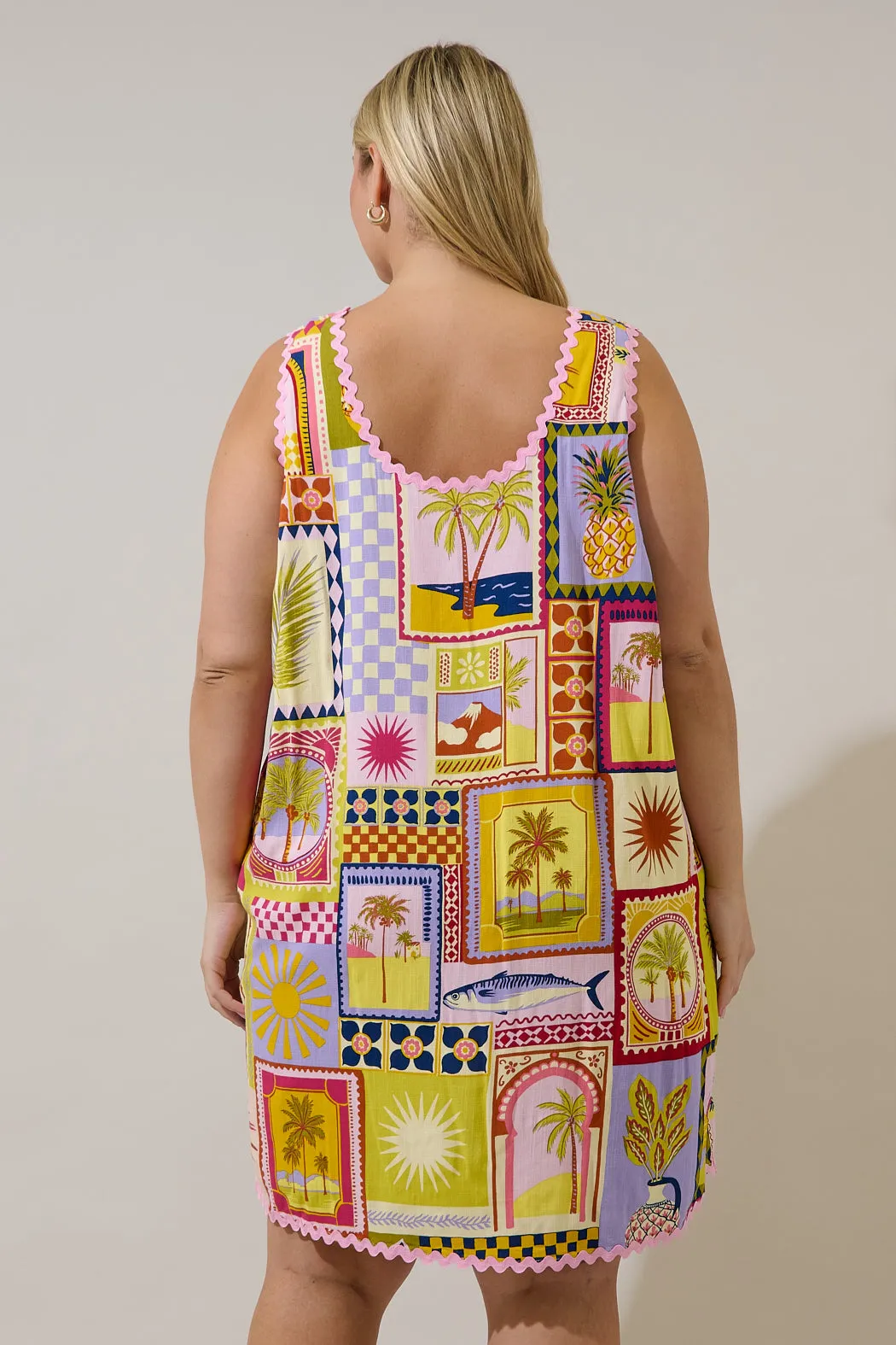 Auriel Shift Mini Dress Talmar Postcard Curve sold by Sugarlips product image thumbnail 2