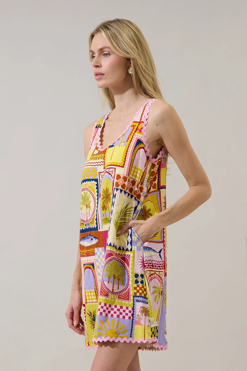 Auriel Shift Mini Dress Talmar Postcard sold by Sugarlips product image thumbnail 4