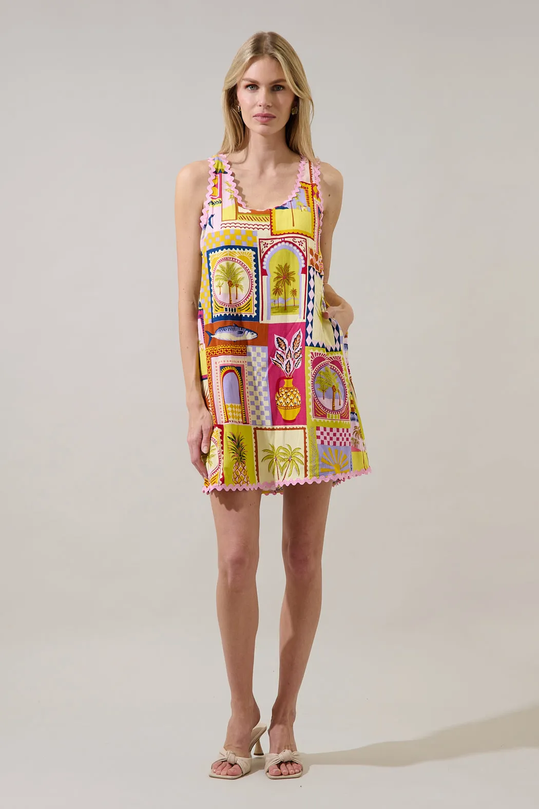 Auriel Shift Mini Dress Talmar Postcard sold by Sugarlips product image thumbnail 5