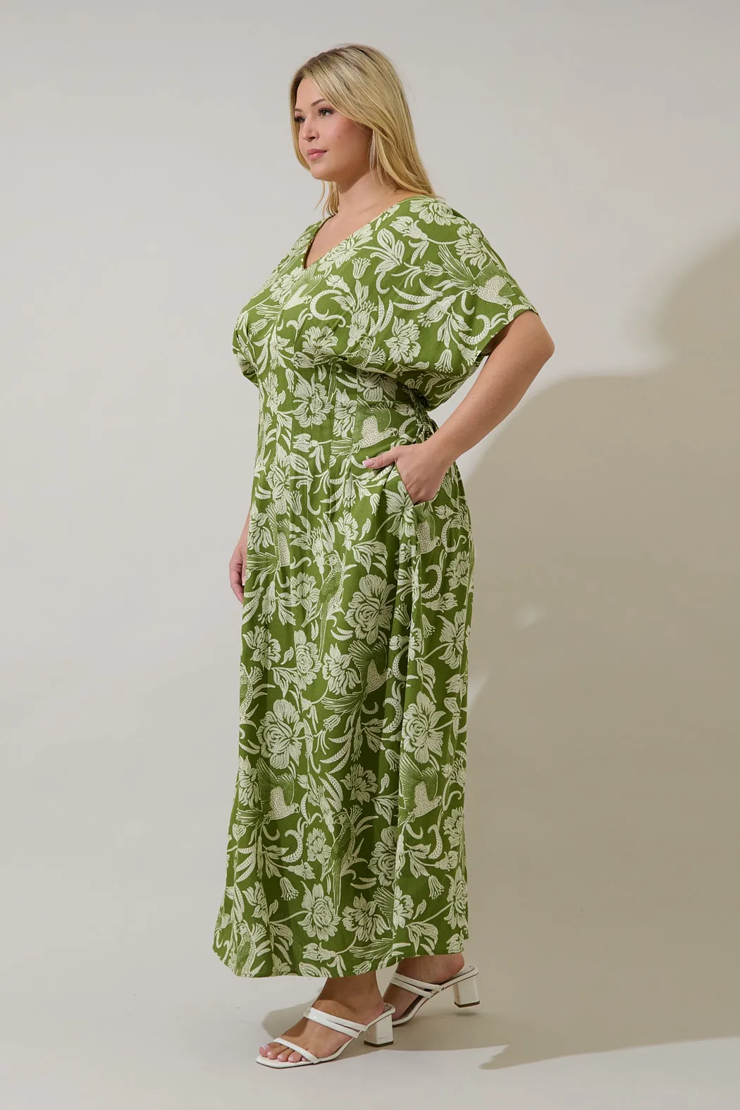 Melda Pleated Midi Dress Kory Floral Curve sold by Sugarlips product image thumbnail 3