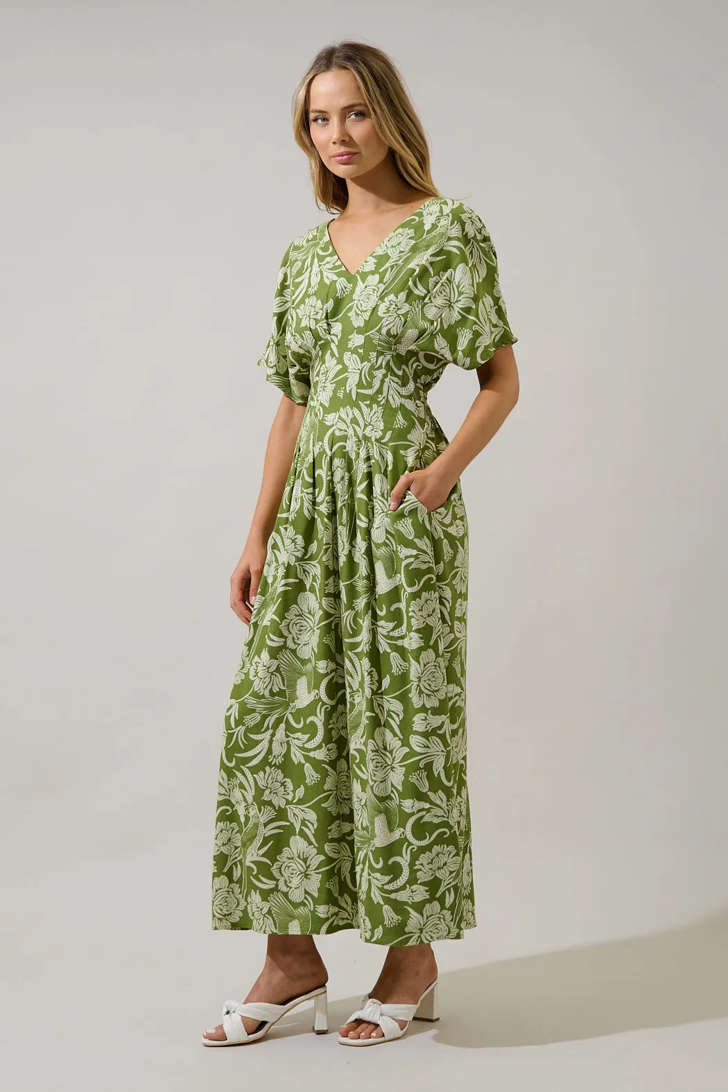 Melda Pleated Midi Dress Kory Floral sold by Sugarlips product image thumbnail 4