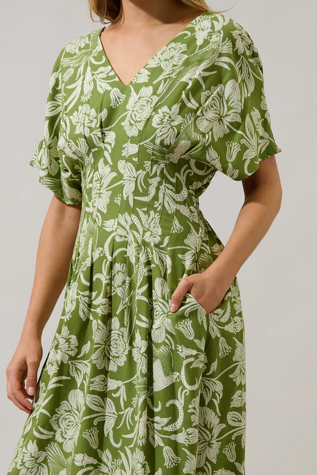 Melda Pleated Midi Dress Kory Floral sold by Sugarlips product image thumbnail 5