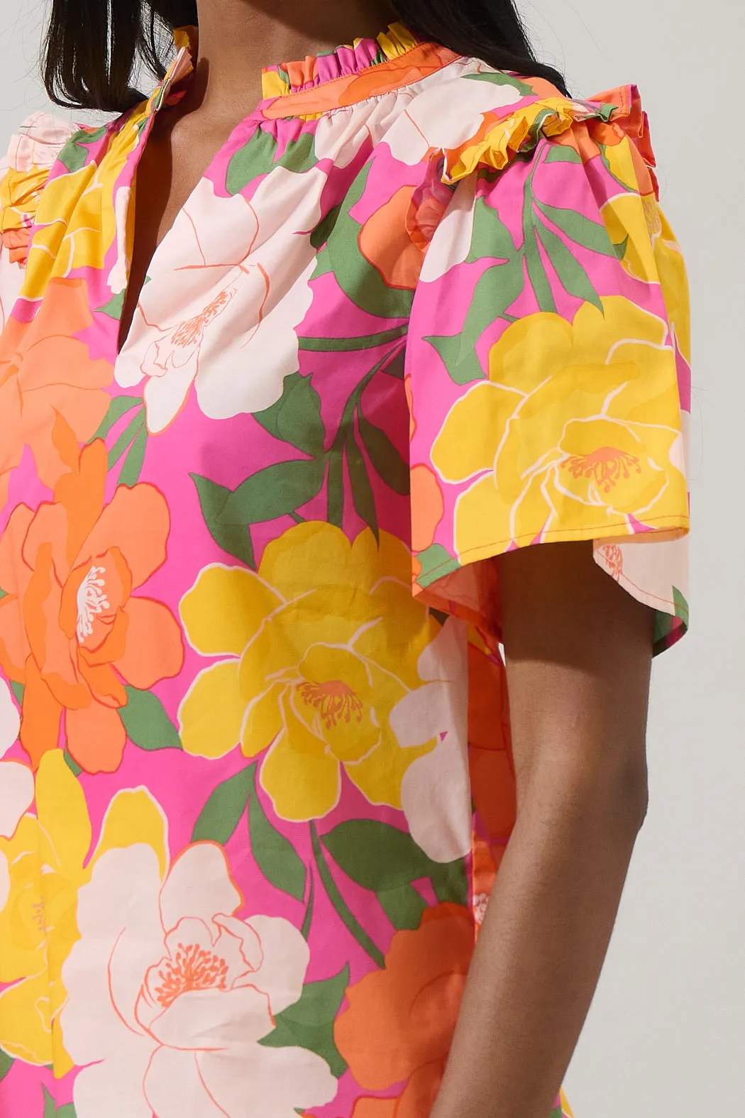 Milley Floral Mei Split Neck Top sold by Sugarlips product image thumbnail 5