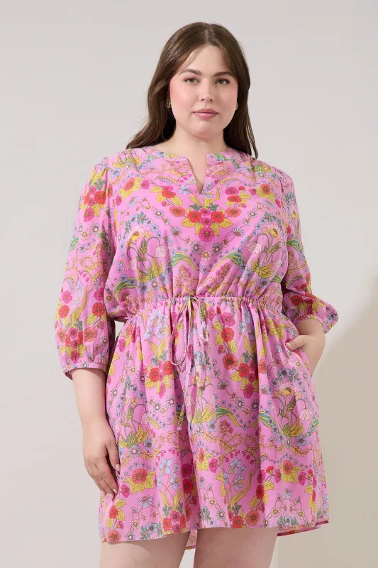 Ramsie Floral Melany Shift Mini Dress Curve made by Sugarlips