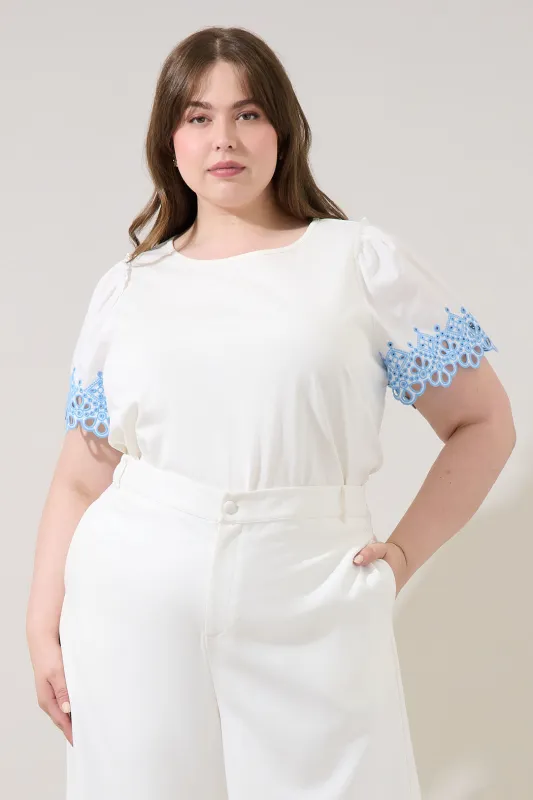 Jainy Embroidered Knit Top Curve made by Sugarlips