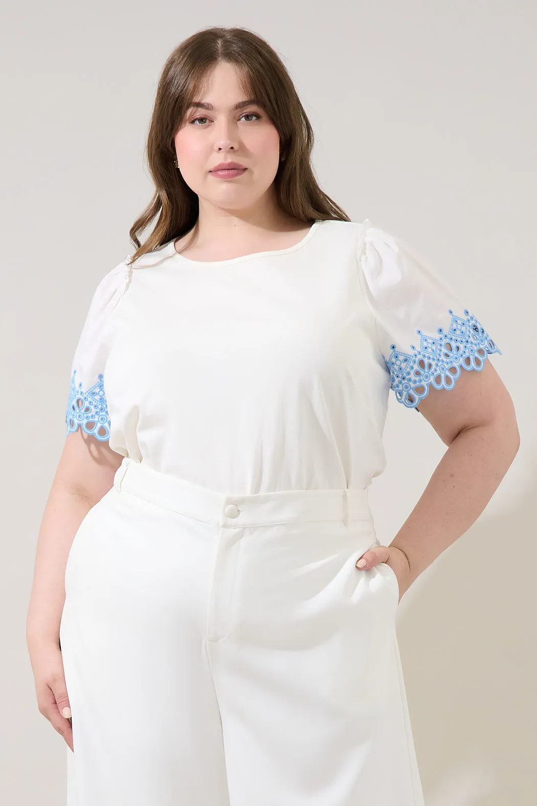 Jainy Embroidered Knit Top Curve sold by Sugarlips