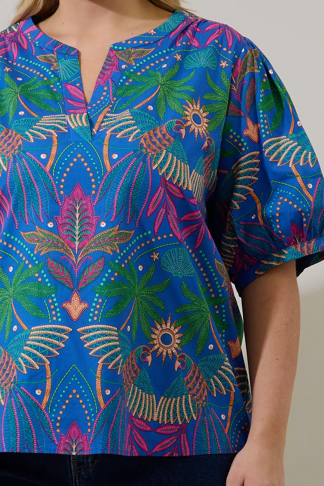 Neli Split Neck Top Yori Tropical Curve sold by Sugarlips product image thumbnail 5