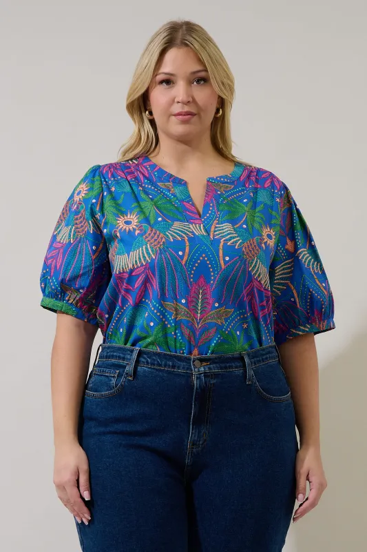 Neli Split Neck Top Yori Tropical Curve made by Sugarlips