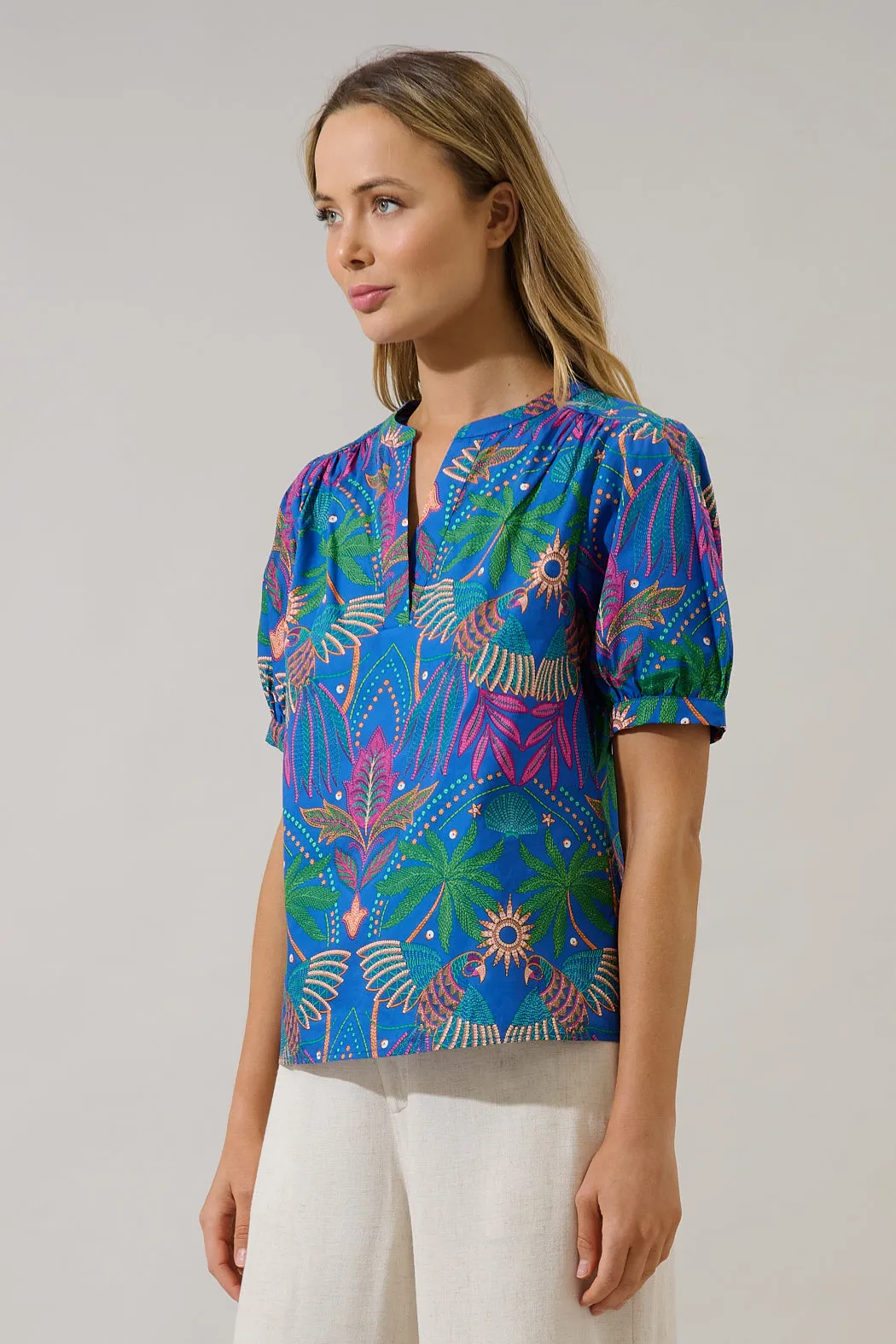 Neli Split Neck Top Yori Tropical sold by Sugarlips product image thumbnail 3
