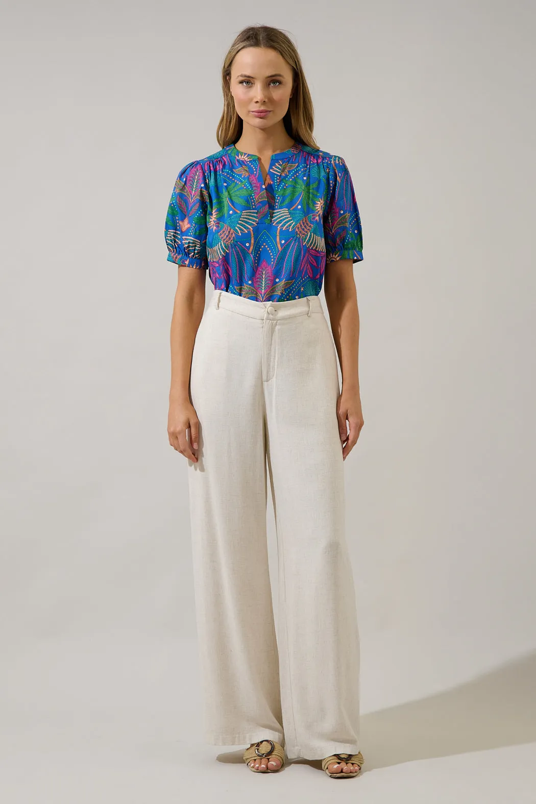 Neli Split Neck Top Yori Tropical sold by Sugarlips product image thumbnail 4