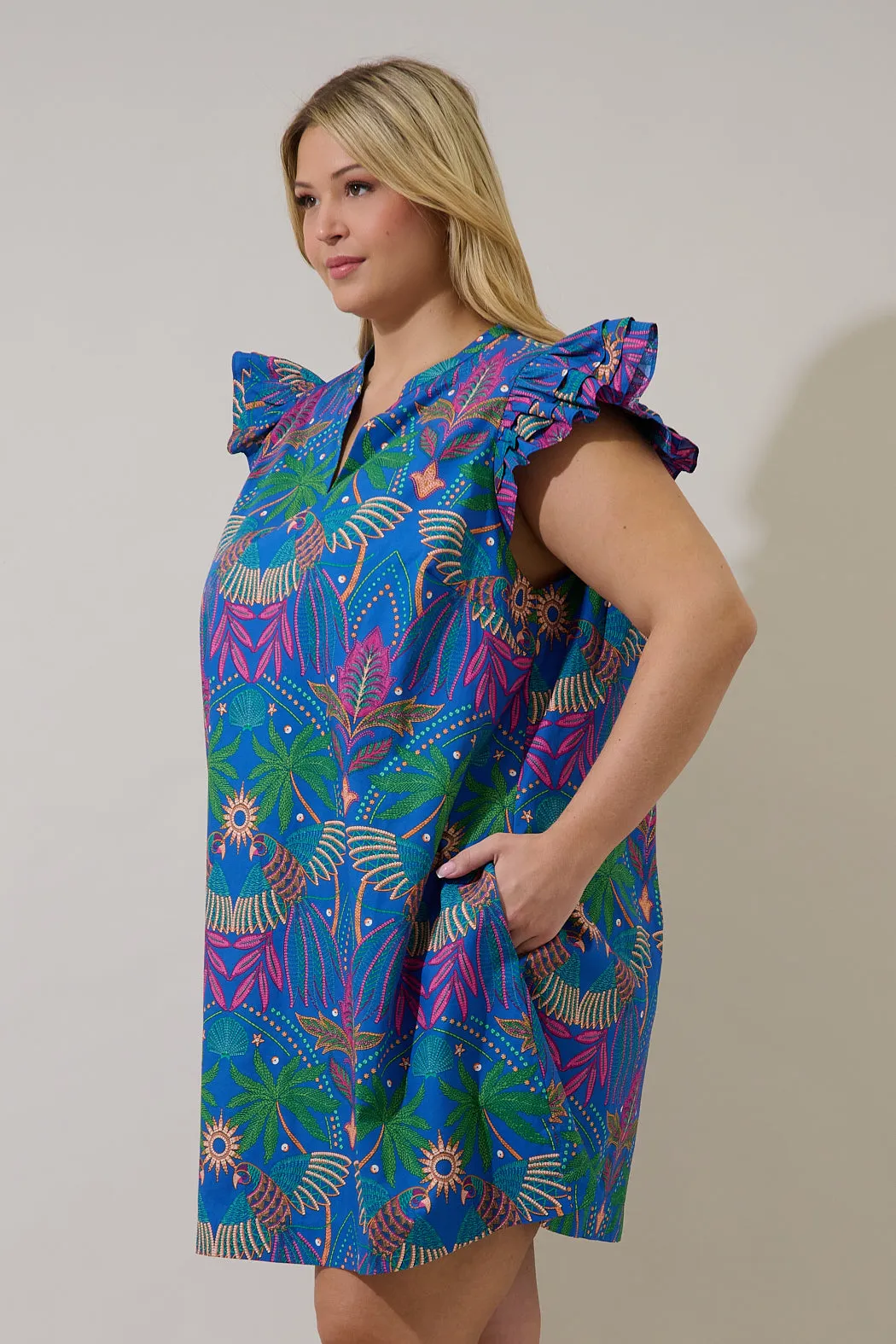 Evalyn Ruffle Mini Dress Yori Tropical Curve sold by Sugarlips product image thumbnail 3