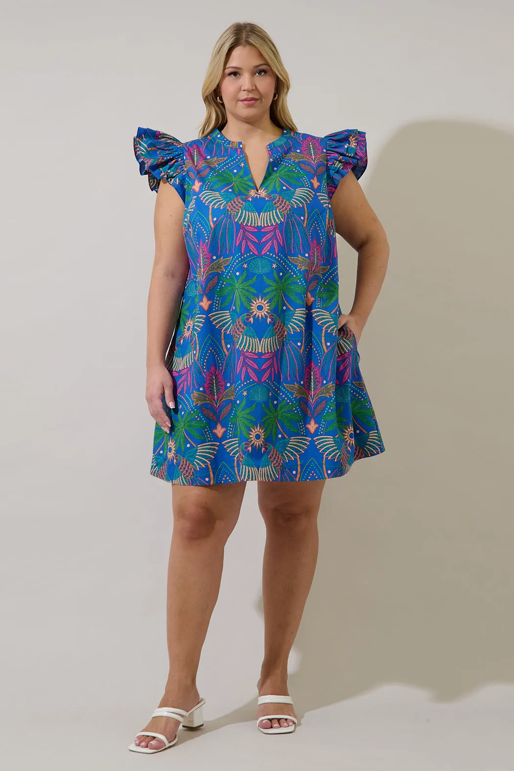 Evalyn Ruffle Mini Dress Yori Tropical Curve sold by Sugarlips product image thumbnail 4